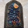 سجادة صلاة محراب بتصميم ثلاثي الأبعاد لمدينة وقمر وشراشيب بيضاء
