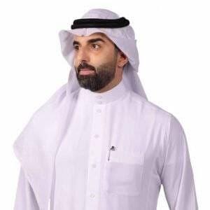 غترة بروجيه أبيض سادة