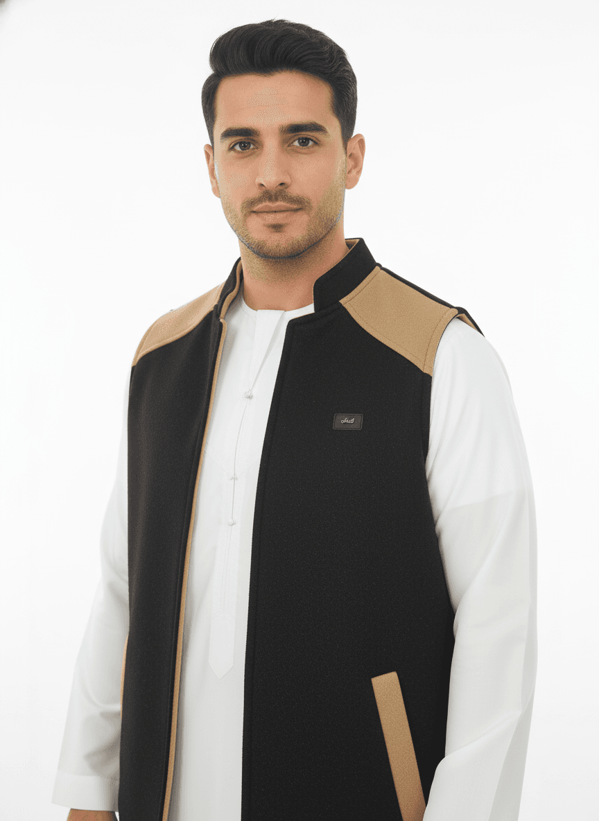 صدرية جوخ دبل فيس بدون سحاب