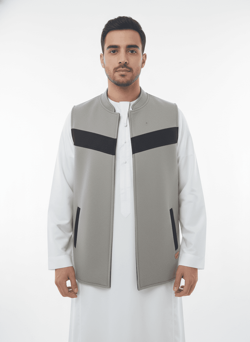 صدرية جوخ دبل فيس بدون سحاب - الصورة 2