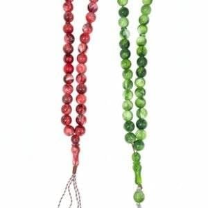 مسبحة أكريليك فاخرة بتصميم رخامي مموج (33 حبة)